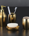 Golden 4-Piece Soap and Bathroom Set