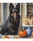 Belgian Sheepdog Pumpkins Memory Foam Kitchen Mat