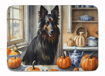 Belgian Sheepdog Pumpkins Memory Foam Kitchen Mat