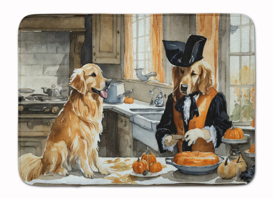 Golden Retriever Pumpkins Memory Foam Kitchen Mat