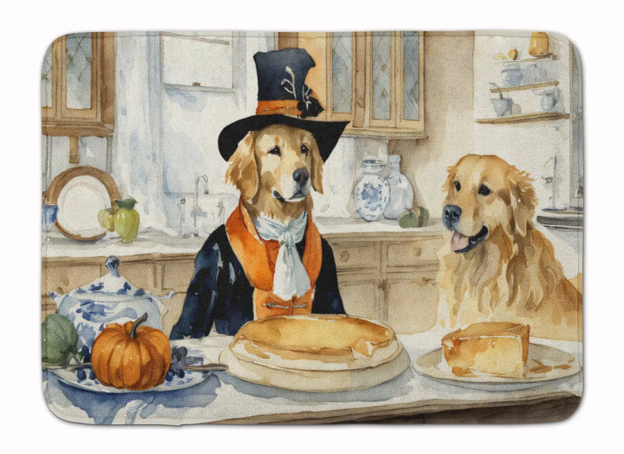 Golden Retriever Pumpkins Memory Foam Kitchen Mat