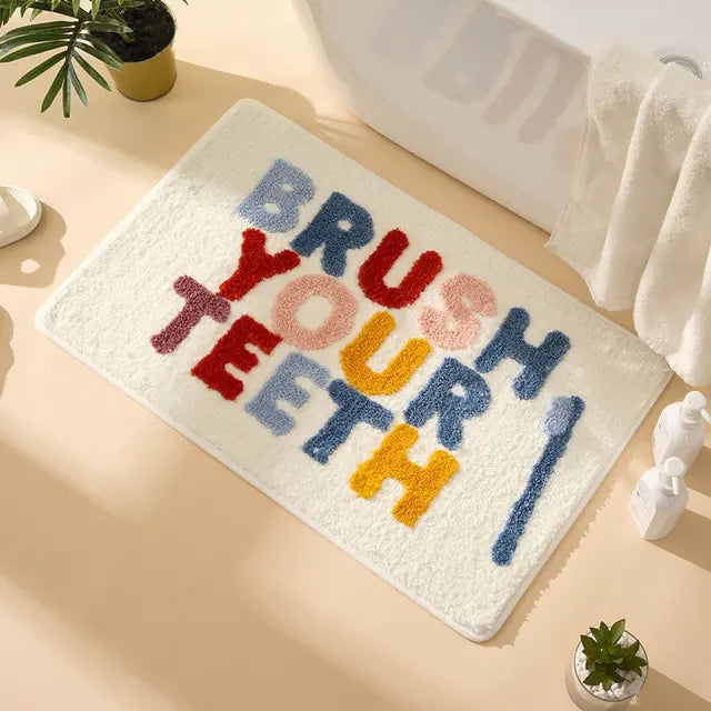 “Brush Your Teeth” Bathmat