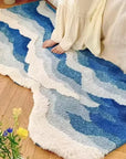 Blue Ocean Wave Bedside Blanket