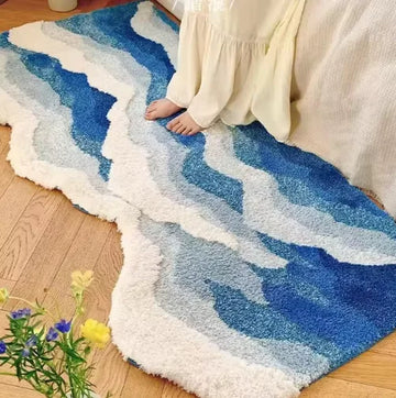 Blue Ocean Wave Bedside Blanket