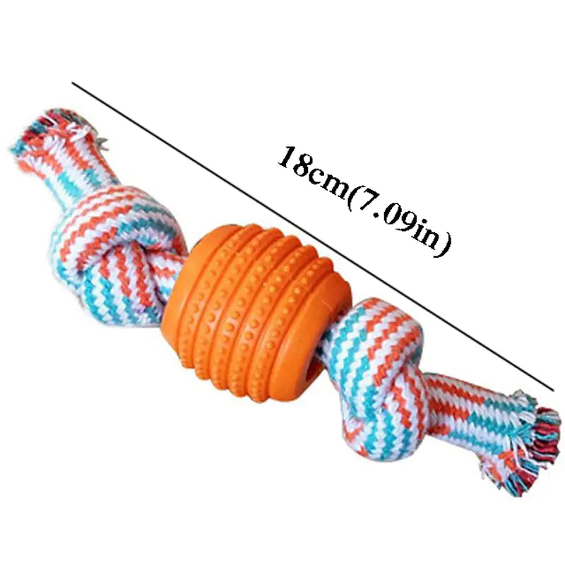 Rope and Rubber Ball Dog Toy