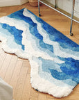 Blue Ocean Wave Bedside Blanket