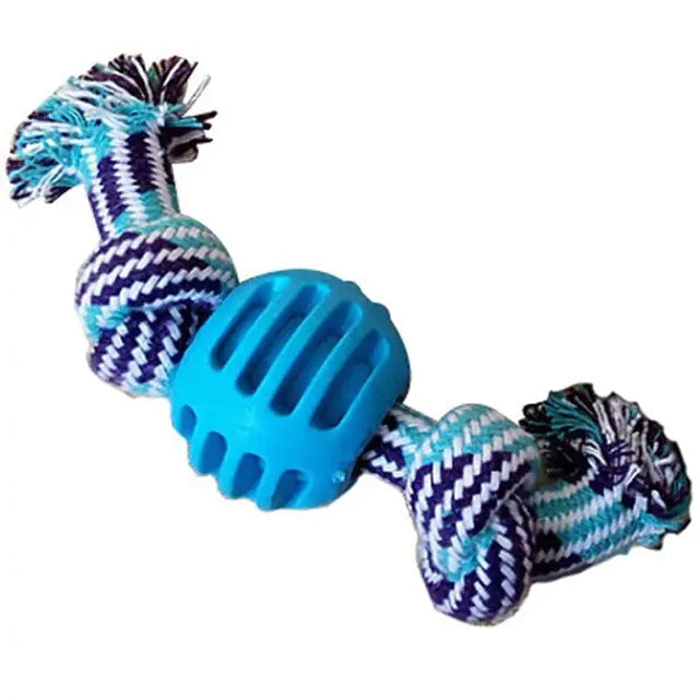 Rope and Rubber Ball Dog Toy