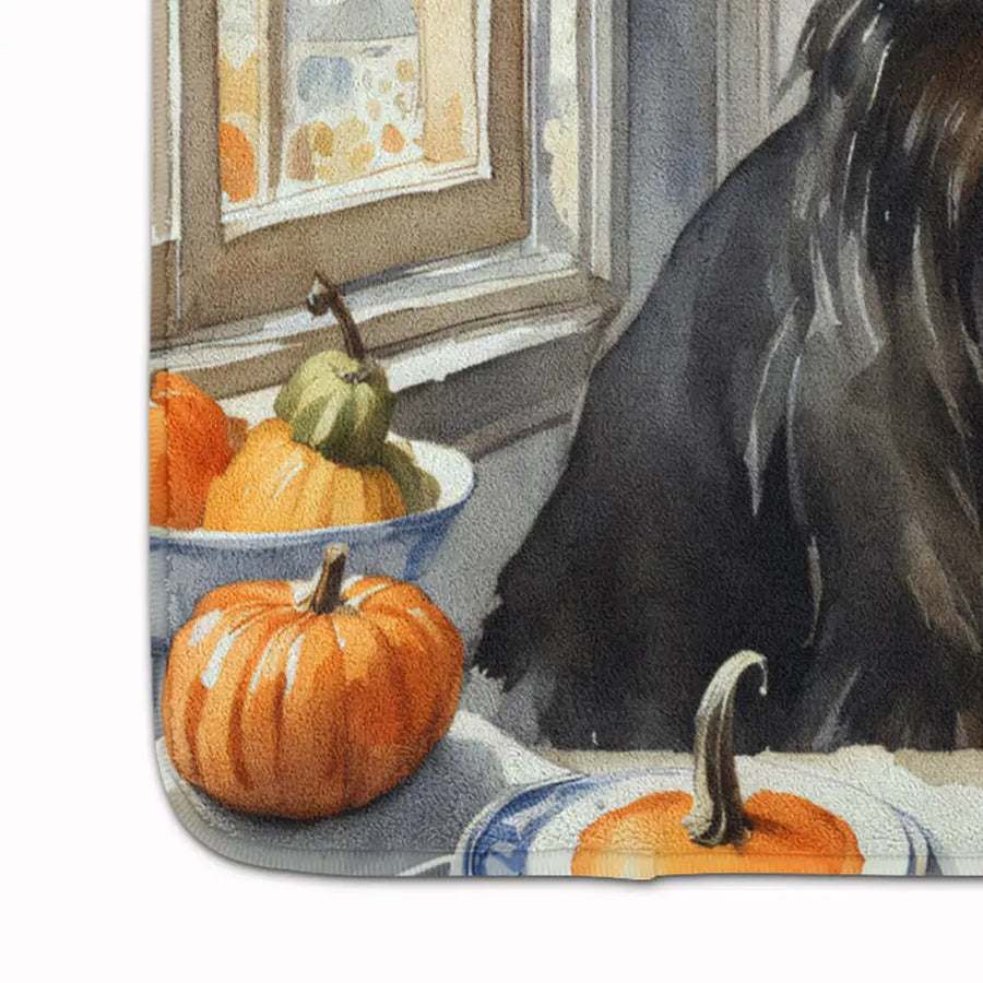 Belgian Sheepdog Pumpkins Memory Foam Kitchen Mat