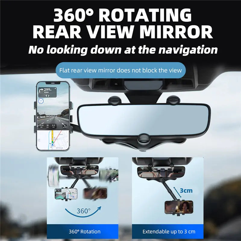 Rearview Mirror Phone Holder