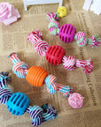 Rope and Rubber Ball Dog Toy