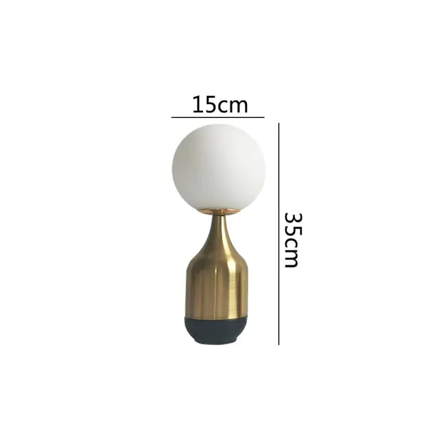 Glass Ball Brass Table Lamps