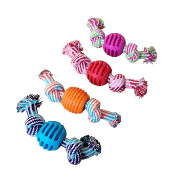 Rope and Rubber Ball Dog Toy