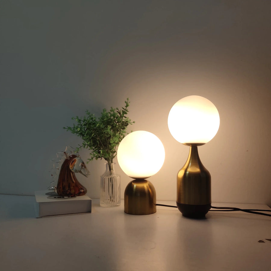 Glass Ball Brass Table Lamps