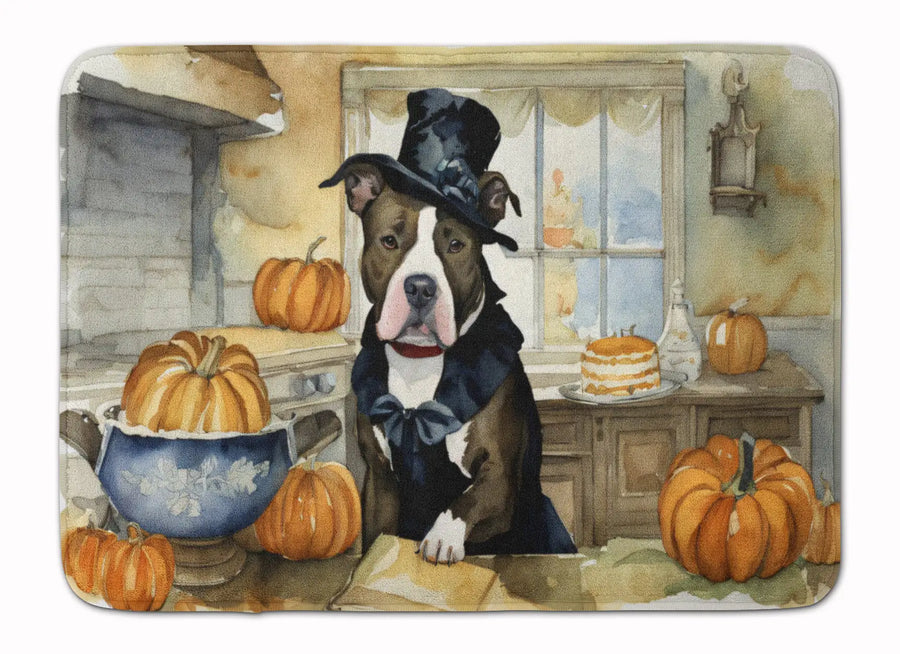 Pit Bull Terrier Pumpkins Memory Foam Kitchen Mat